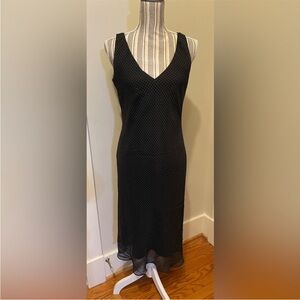 Banana Republic Black Polka Dot Midi Dress